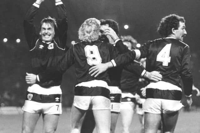 Kenny Dalglish, Graeme Souness.
Scotland win 2 - 0.