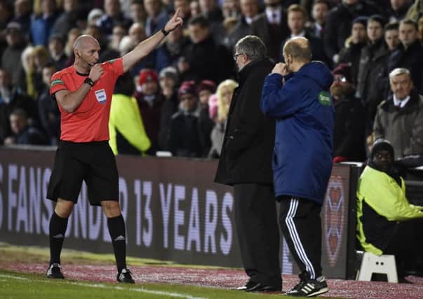 Hearts Manager Craig Levein is sent to the stands by Bobby Madden. Picture: SNS/Rob Casey