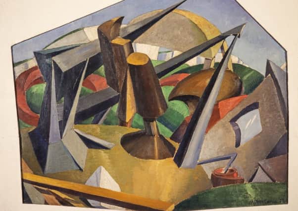 Heavy Structures in a Landscape Setting, 1922, by William McCance - part of A New Era: Scottish Modern Art 1900-1950 at the Scottish National Gallery of Modern Art PIC: Antonia Reeve