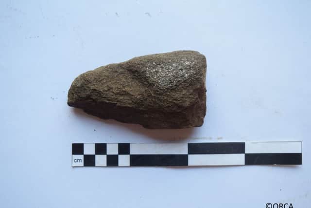 The stone Ard, likely used alongside a plough, was among the finds by archaeologists. PIC: Contributed.