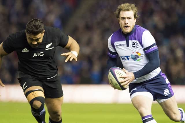 Stuart Hogg faced the All-Blacks but missed the visit of Australia after aggravating an injury during the warm-up. Picture: SNS Group