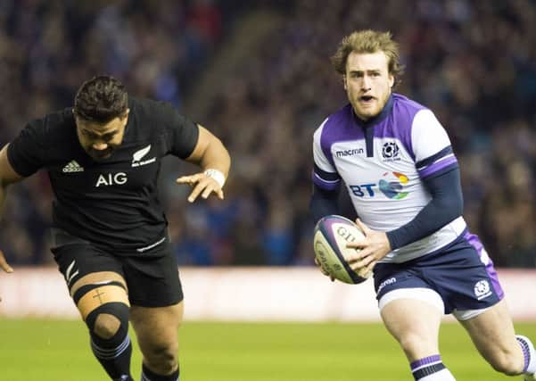 Stuart Hogg faced the All-Blacks but missed the visit of Australia after aggravating an injury during the warm-up. Picture: SNS Group