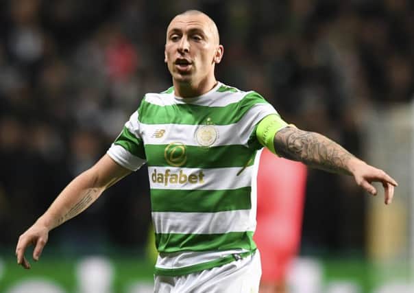 Scott Brown made his 69th Champions League appearance for Celtic to beat Kenny Dalglishs record. Picture: SNS.