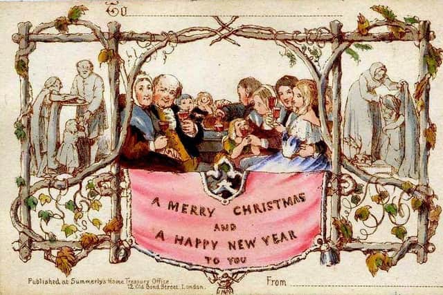 Sir Henry Cole's Christmas card is officially-recognised as the first. Picture: Wikimedia Commons