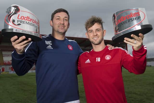 Hamilton's David Templeton was named the Ladbrokes Premiership Player of the Month for November, with manager Martin Canning winning the manager's award. Picture: Craig Foy/SNS