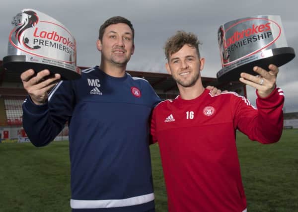 Hamilton's David Templeton was named the Ladbrokes Premiership Player of the Month for November, with manager Martin Canning winning the manager's award. Picture: Craig Foy/SNS