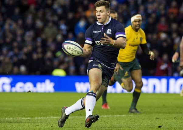 Huw Jones in action for Scotland in the 53-24 victory over Australia at BT Murrayfield. Picture: SNS Group