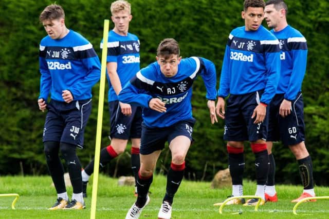 Rangers players are put through their paces at the Rangers Football Centre. Picture: SNS Group
