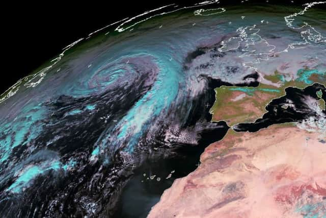 Storm Carolines progress shown from space

Images captured by the University of Dundee Satellite Receiving Station over the last 72 hours show the progress of Storm Caroline as it passes over the British Isles. Picture: University of Dundee