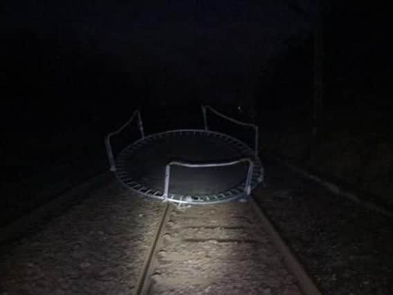 The rougue trampoline caused delays. Picture: submitted