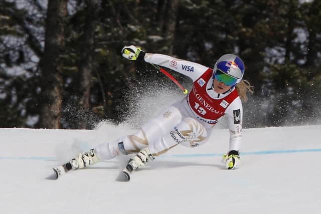 Lindsey Vonn in action at the World Cup downhill at Lake Louise, Canada. Picture: Christophe Pallot/Agence Zoom/Getty Images