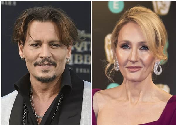 Rowling is voicing her support for Depp and his casting in an upcoming sequel to Fantastic Beasts and Where to Find Them. Picture: Jordan Strauss, left, and Vianney Le Caer/Invision/AP
