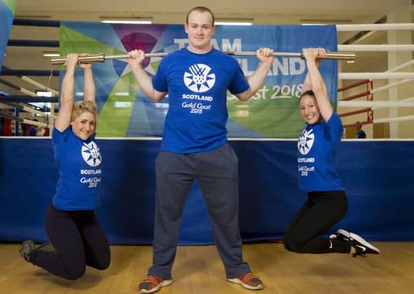 Weightlifters Jodey Hughes, Zac Courtney and Lisa Tobias have been chosen to represent Scotland at next year's Commonwealth Games on Australia's Gold Coast. Picture: Jeff Holmes