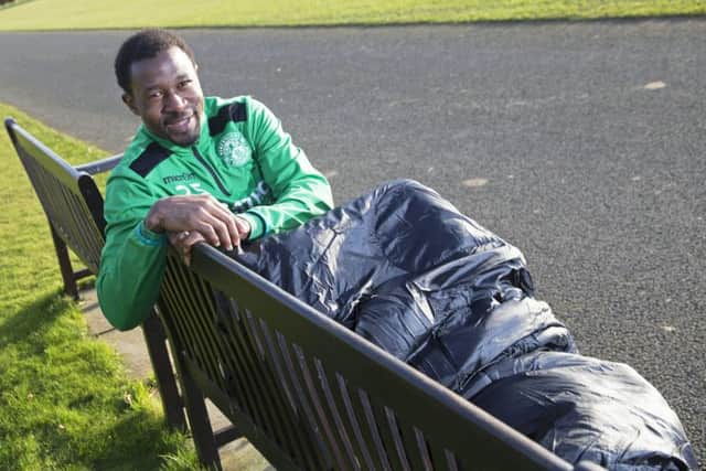 Efe Ambrose promotes the GameChanger appeal to keep rough sleepers warm this winter. Picture: SNS.