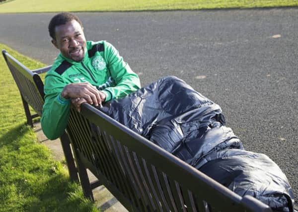 Efe Ambrose promotes the GameChanger appeal to keep rough sleepers warm this winter. Picture: SNS.