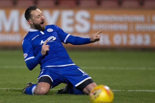 Queen of the South's Stephen Dobbie grabbed a lightning-quick hat-trick. Picture: SNS