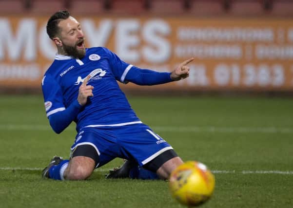 Queen of the South's Stephen Dobbie grabbed a lightning-quick hat-trick. Picture: SNS