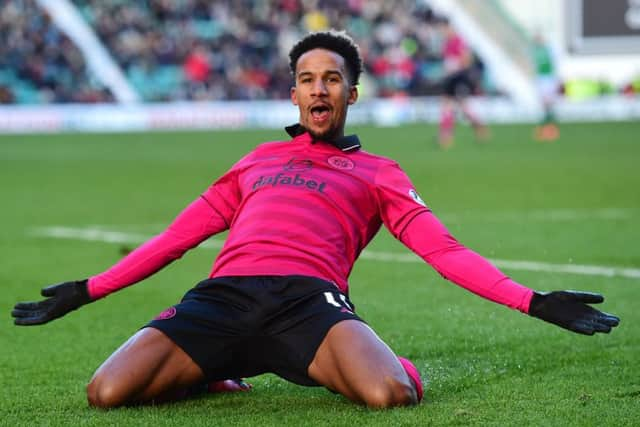 Celtic's Scott Sinclair celebrates his second goal. Picture: SNS