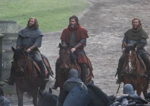 Outlaw King shoot at Glasgow cathedral.
Chris Pine (centre) will play Robert the Bruce. Picture: John Devlin/TSPL