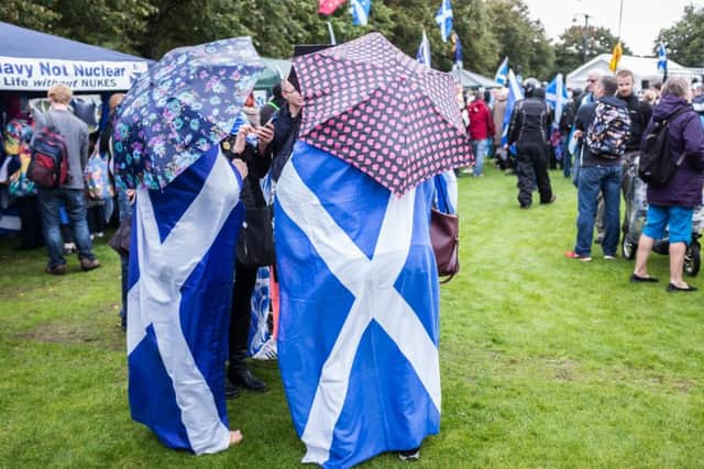 Independence supporters gather in Glasgow Green in 2016 on the second anniversary of the referendum which delivered a 10 point win for the pro-UK campaign. Picture: John Devlin/TSPL