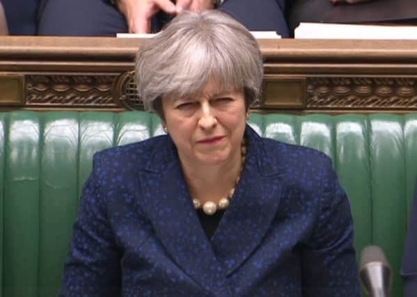 Prime Minister Theresa May in the House of Commons, London, after giving a statement on Brexit. Picture: PA Wire
