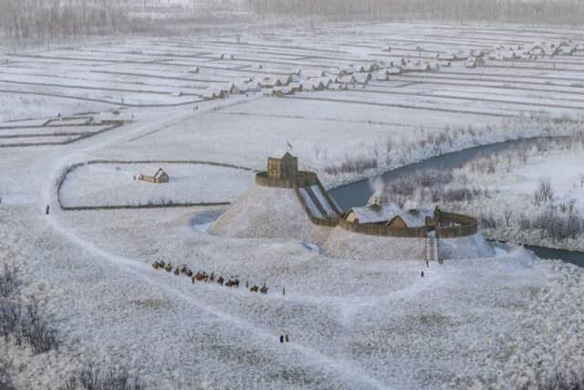 A section of the reconstruction of The Bass of Inverurie from the south east. PIC: Bob Marshall.