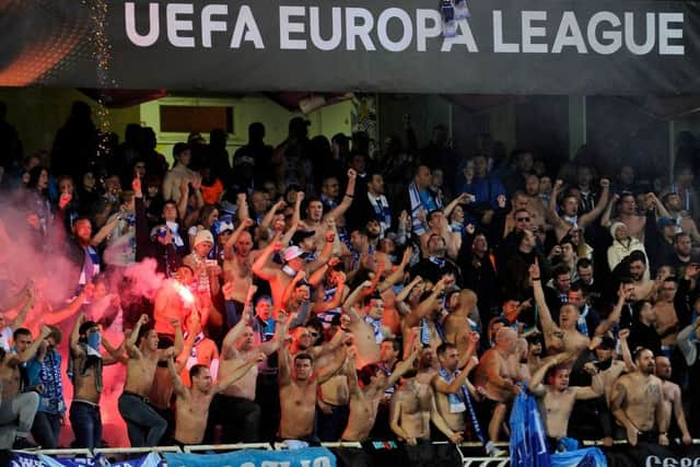 Zenit's supporters during their group stage clash with Real Sociedad. Picture: AFP/Getty