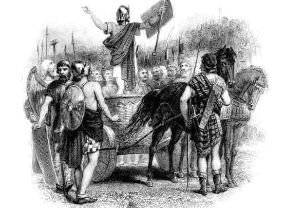 The Caledonian warrior Calgacus addresses his troops. Picture: Wikimedia Commons
