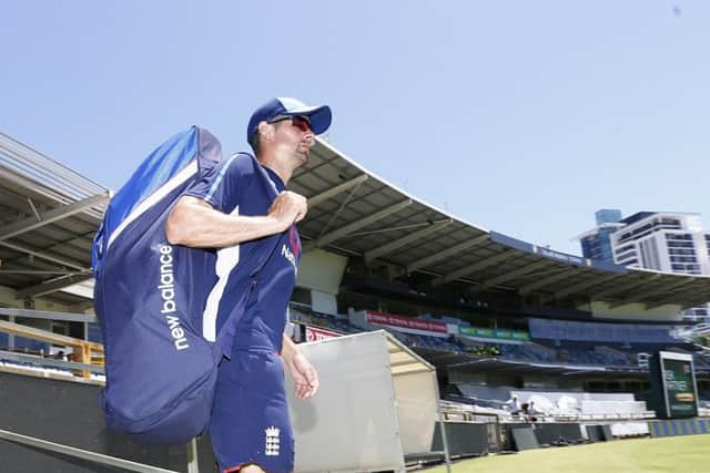 England's Alastair Cook walks out for a nets session at the WACA in Perth. Picture: Jason O'Brien/PA Wire