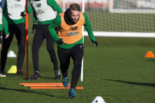 Leigh Griffiths in training. The striker has been an unused substitute in Celtics last three matches. Picture: Paul Devlin/SNS