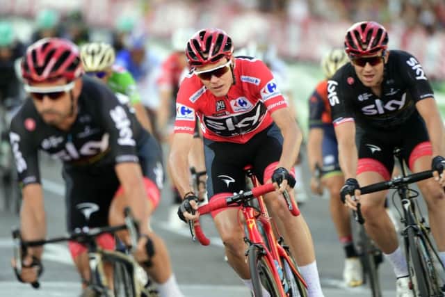 Chris Froome pictured in the final stage of La Vuelta in Madrid. Picture: AFP/Getty Images