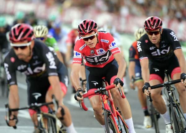 Chris Froome pictured in the final stage of La Vuelta in Madrid. Picture: AFP/Getty Images