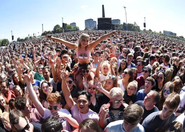 Music fans on the second day the TRNSMT music Festival on Glasgow Green, 8 July, 2017 PIC: Andy Buchanan/AFP/Getty Images