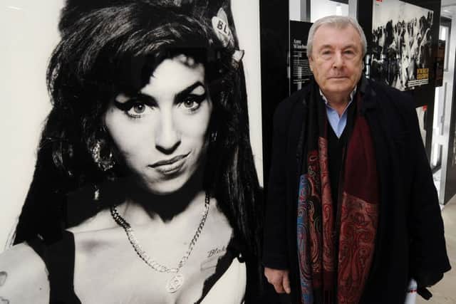 Terry O'Neill with his portrait of Amy Winehouse. Picture: Stuart Wilson/Getty Images
