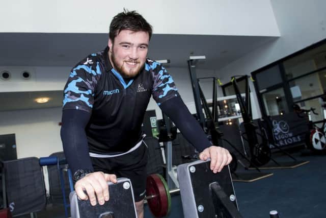 Zander Fagerson during a training session in the gym. Picture: Bill Murray/SNS/SRU