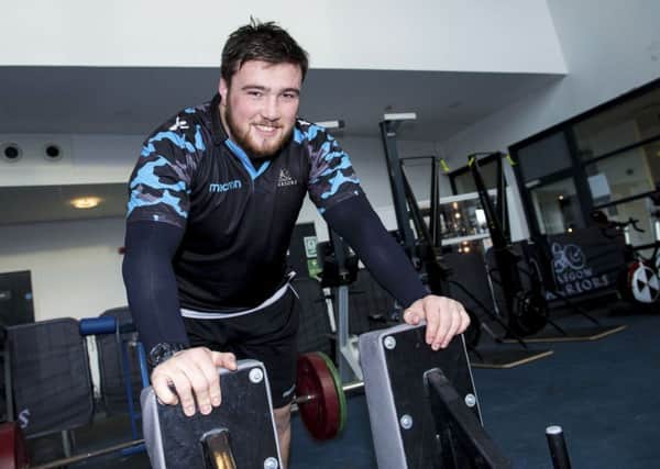 Zander Fagerson during a training session in the gym. Picture: Bill Murray/SNS/SRU