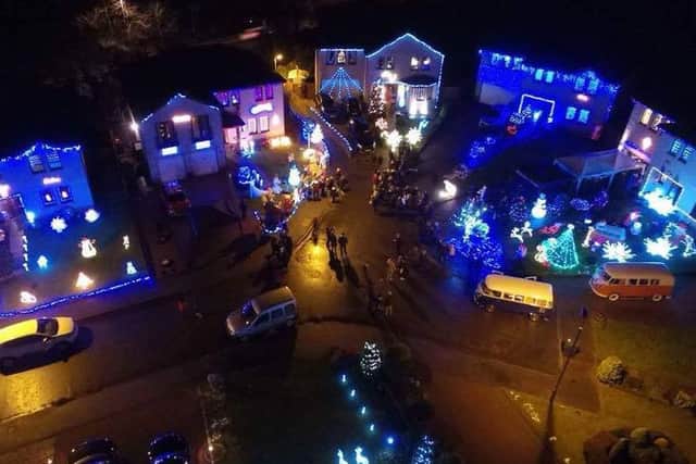 Residents of Malcolm's Way in Stonehaven raise thousands of pounds for charity every year with their festival lights display. PIC: Contributed.