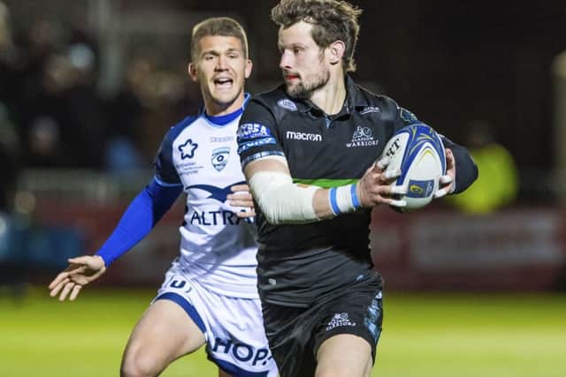 Glasgow Warriors' Peter Horne, right, in action. Picture: Gary Hutchison/SNS/SRU