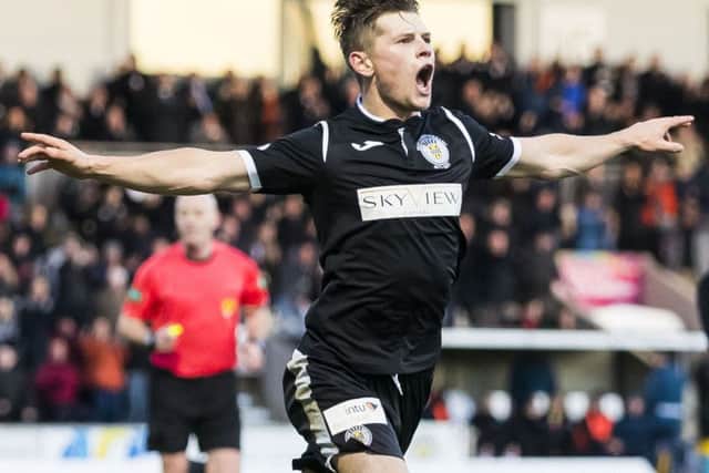 St Mirren's Cammy Smith celebrates his opening goal. Picture: SNS/Roddy Scott