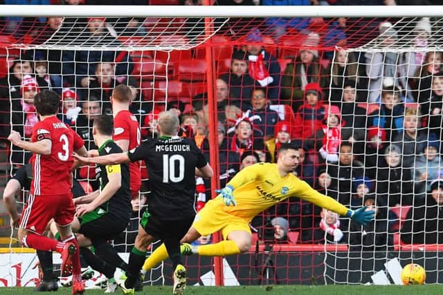 Graeme Shinnie scores to make it 1-0. Picture: SNS/Craig Foy