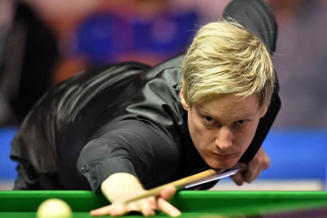 Neil Robertson on his way to a 9-8 victory in the Scottish Open final.
