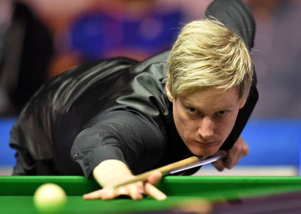 Neil Robertson on his way to a 9-8 victory in the Scottish Open final.