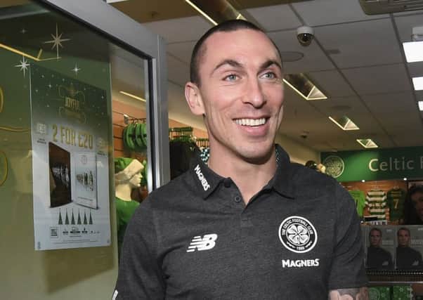 Scott Brown helps to open the new Celtic store in Livingston. Picture: Craig Williamson/SNS