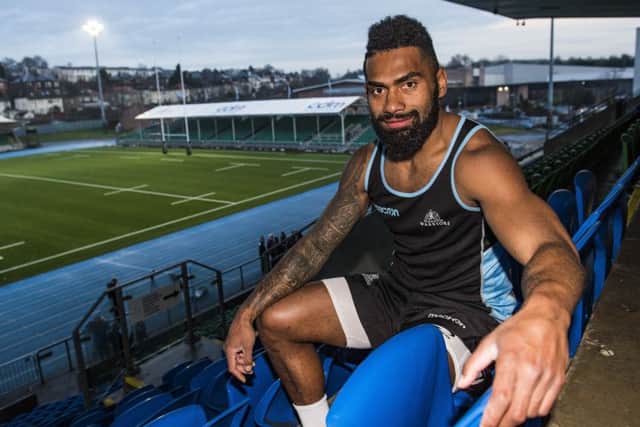 Glasgow Warriors' Niko Matawalu at Scotstoun after signing his contract extension. Picture: Gary Hutchison/SNS/SRU