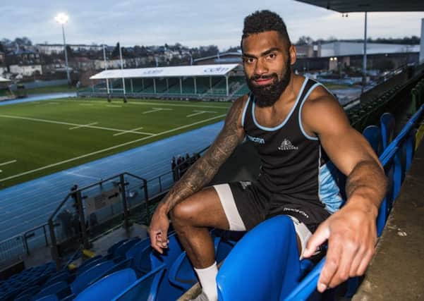 Glasgow Warriors' Niko Matawalu at Scotstoun after signing his contract extension. Picture: Gary Hutchison/SNS/SRU