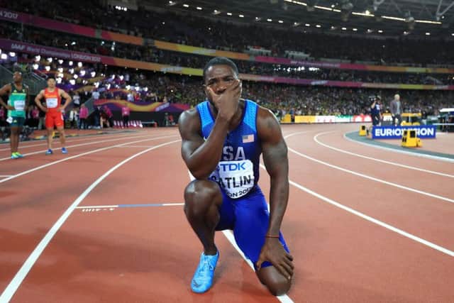 Justin Gatlin after winning the 100m final at the world championships in London. Picture: Adam Davy/PA Wire