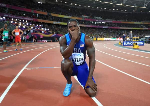 Justin Gatlin after winning the 100m final at the world championships in London. Picture: Adam Davy/PA Wire