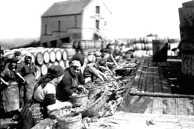 Herring girls at work at Wick. PIC:The Johnston Collection/The Wick Society.