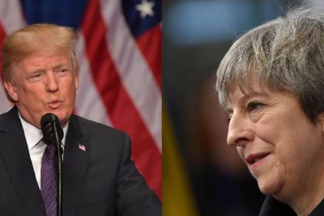 President Donald Trump and Prime Minister Theresa May discussed Jerusalem in a phone conversation. Pictures: Getty