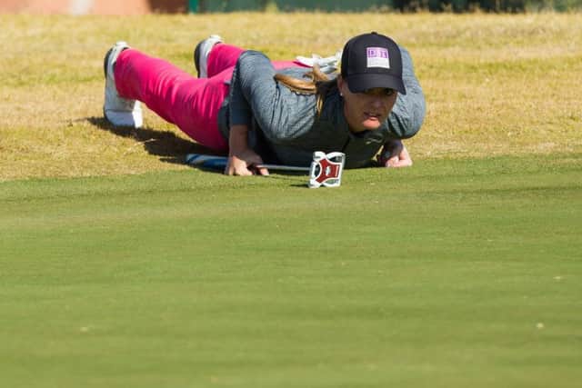 Vikki Laing lines up a putt during the final round at the LET Lalla Aicha Tour School in Morocco. Picture: Tristan Jones/LET